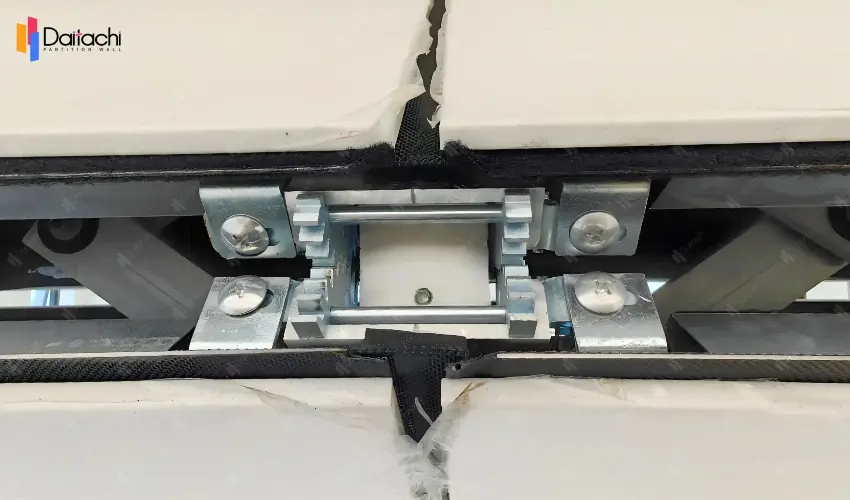 Bottom strip for vertical folding partition walls